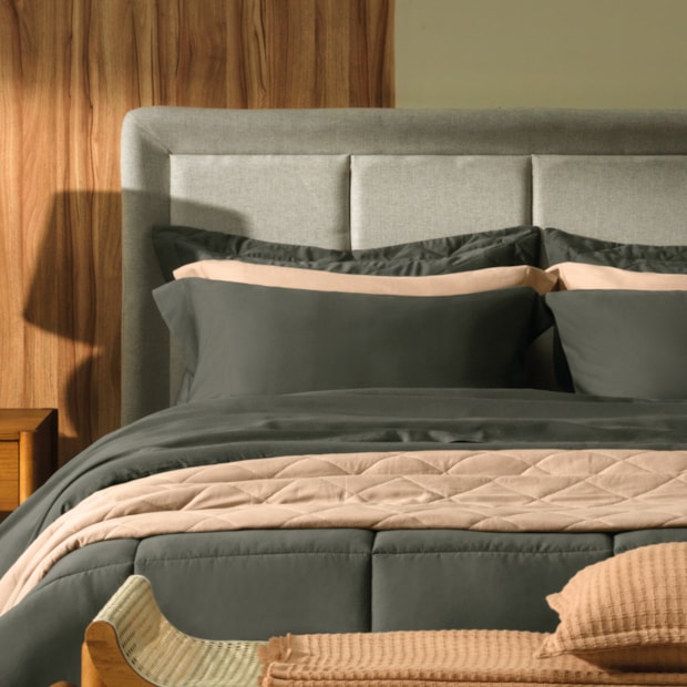 Edredom Queen Karsten Bossa 100% Algodão Egípcio Fio Penteado Cetim 300 Fios