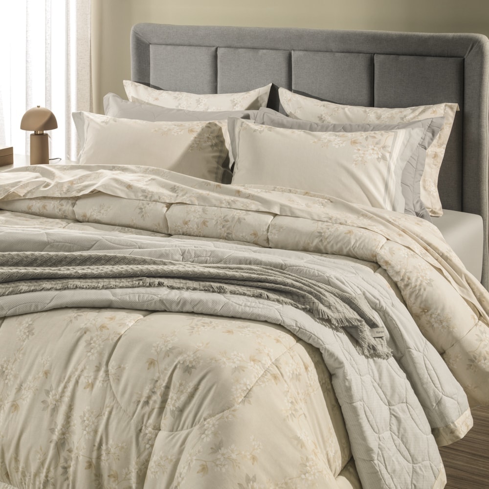 Edredom Queen Karsten Dandara Dupla Face 100% Algodão Fio Penteado Percal 200 Fios