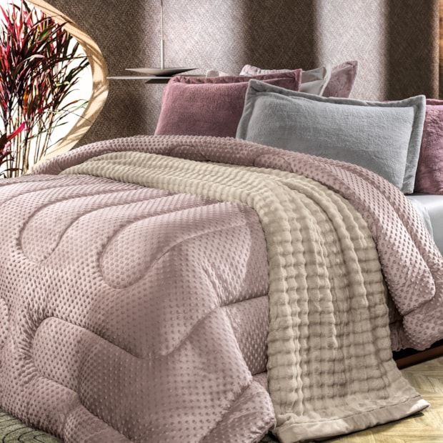 Edredom Solteiro Altenburg Blend Sense Pop Up Dupla Face Puff Ball