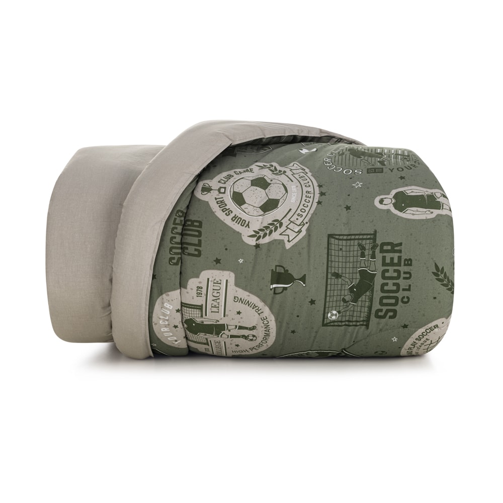 Edredom Solteiro Infantil Karsten Futebol Dupla Face 100% Algodão Percal 200 Fios