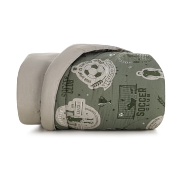 Edredom Solteiro Infantil Karsten Futebol Dupla Face 100% Algodão Percal 200 Fios