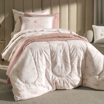 Edredom Solteiro Infantil Karsten Jolie Dupla Face 100% Algodão Percal 200 Fios