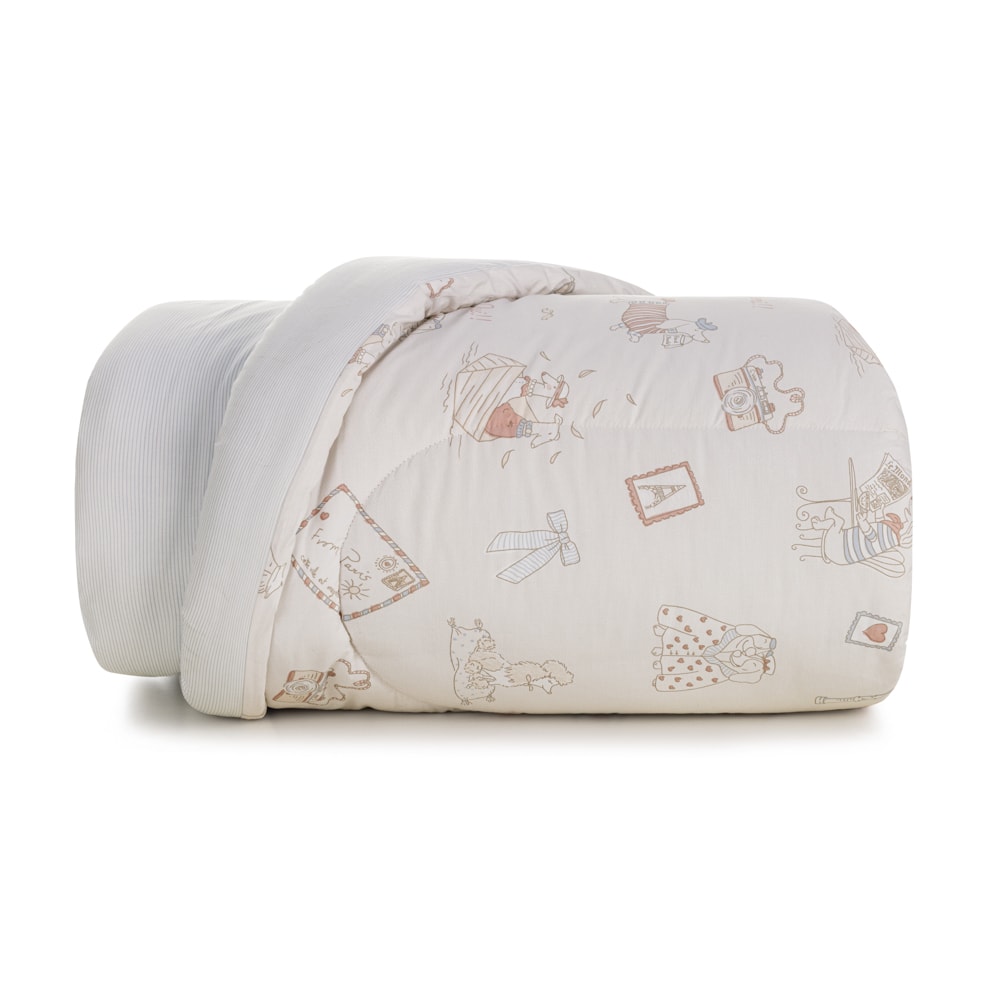 Edredom Solteiro Infantil Karsten Jolie Dupla Face 100% Algodão Percal 200 Fios