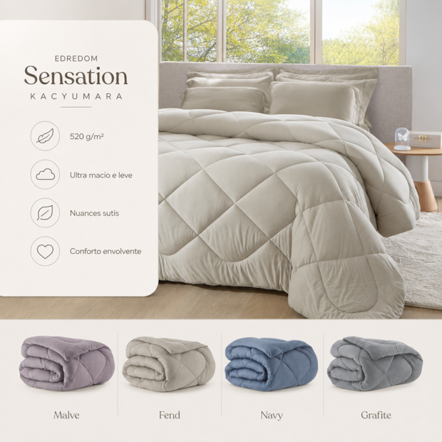 Edredom Solteiro Kacyumara Casa K Sensation - Gramatura: 520g/m²