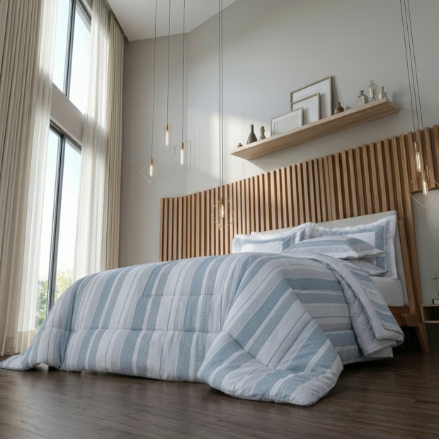 Edredom Solteiro Kacyumara Casa K Vida Bela Axon Dupla Face 100% Algodão Egípcio Percal 200 Fios