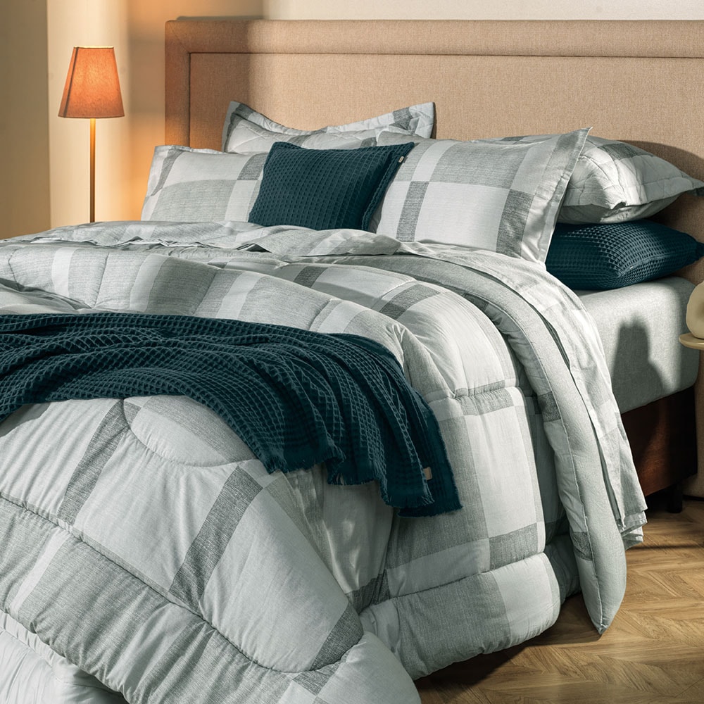 Edredom Solteiro Karsten Adam Dupla Face 100% Algodão 160 Fios