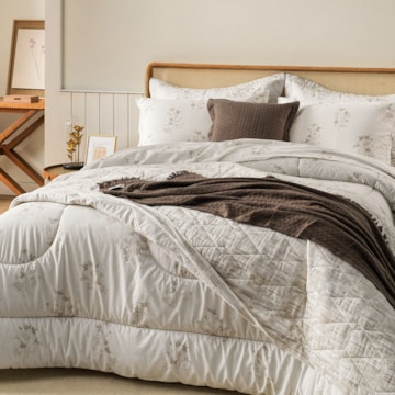 Edredom Solteiro Karsten Corinne Dupla Face 100% Algodão 160 Fios