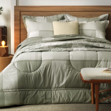 Edredom Solteiro Karsten Miguel Dupla Face 100% Algodão Fio Penteado Percal 200 Fios