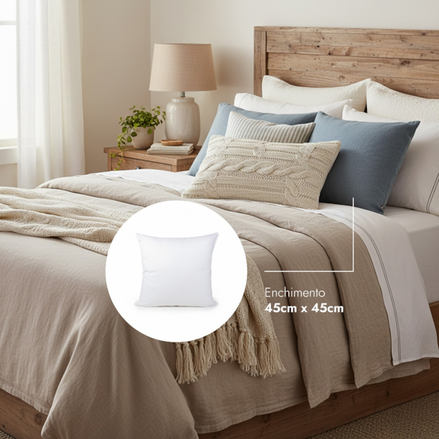 Enchimento para Almofada 45cm x 45cm (1 Peça)