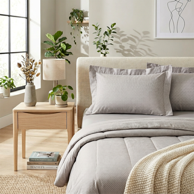 Fronha Altenburg Lux Inspire Cinza 100% Algodão Percal 200 Fios com Abas 50cm x 70cm (1 Peça)