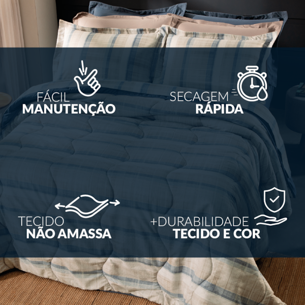 Jogo de Cama Casal Altenburg Linen Toque Acetinado (3 Peças)