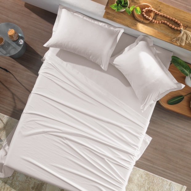 Jogo de Cama Casal Altenburg Lux Liso 100% Algodão Percal 200 Fios (4 Peças)