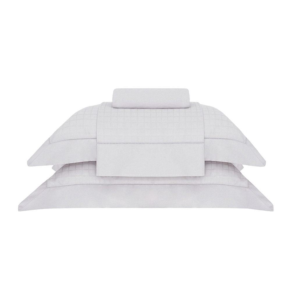 Jogo de Cama Casal Buddemeyer Damask Square 100% Algodão Fio Penteado Cetim 300 Fios (4 Peças)