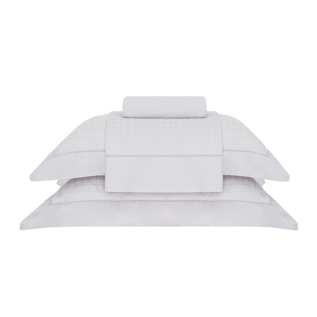 Jogo de Cama Casal Buddemeyer Damask Square 100% Algodão Fio Penteado Cetim 300 Fios (4 Peças)