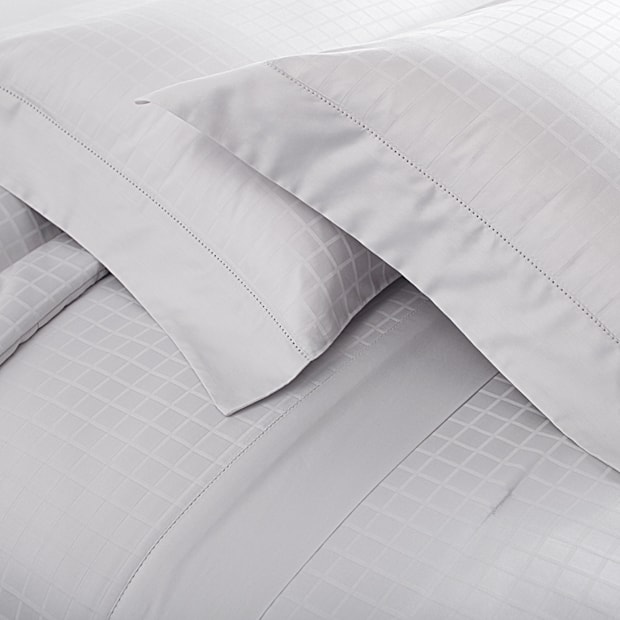 Jogo de Cama Casal Buddemeyer Damask Square 100% Algodão Fio Penteado Cetim 300 Fios (4 Peças)