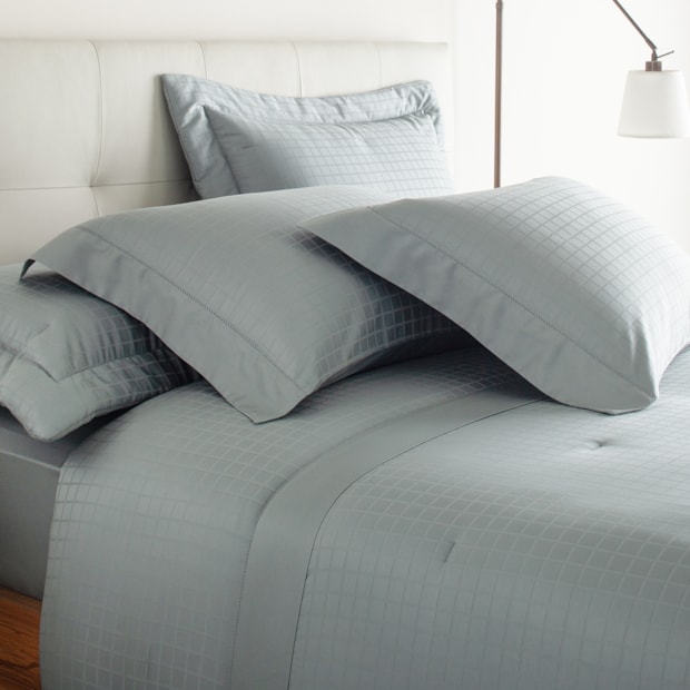 Jogo de Cama Casal Buddemeyer Damask Square 100% Algodão Fio Penteado Cetim 300 Fios (4 Peças)