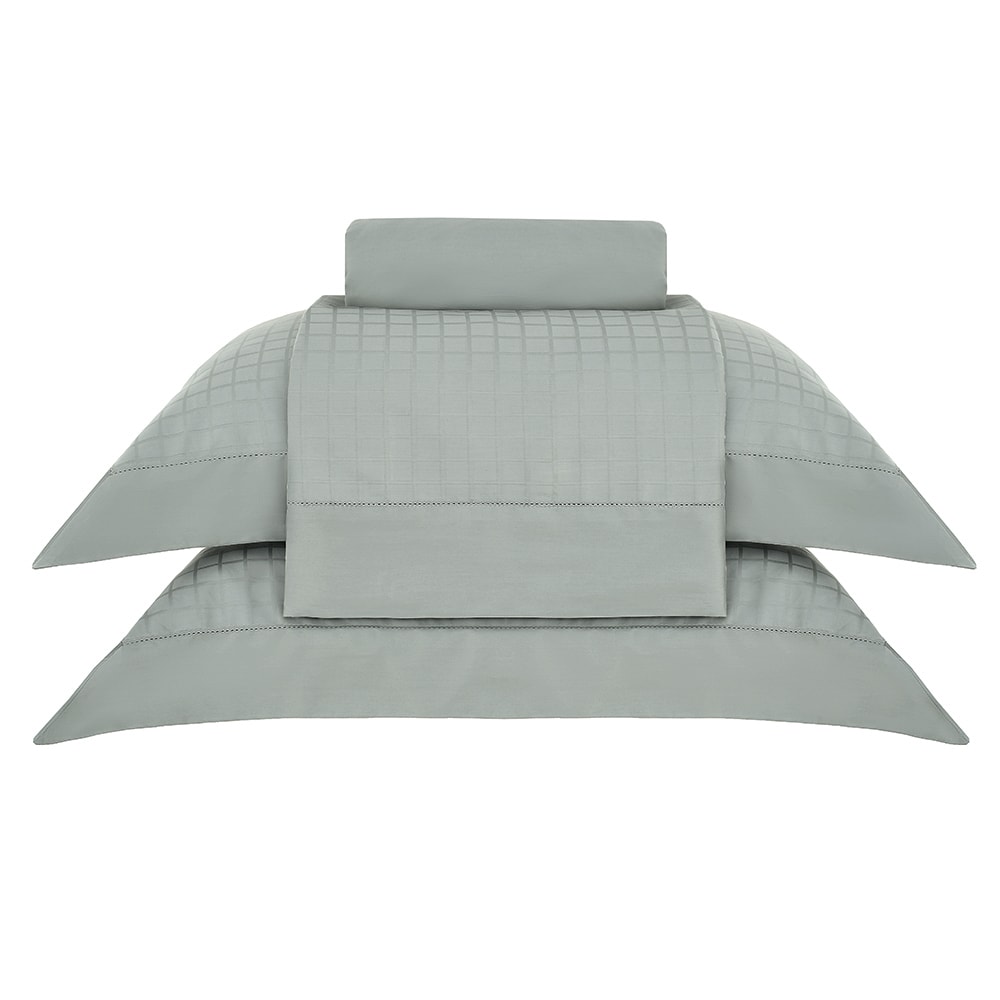 Jogo de Cama Casal Buddemeyer Damask Square 100% Algodão Fio Penteado Cetim 300 Fios (4 Peças)