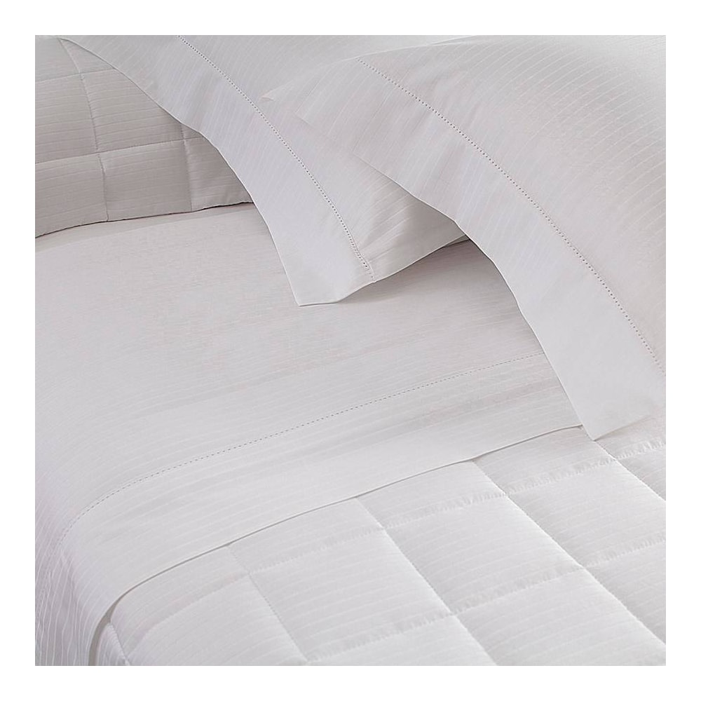 Jogo de Cama Casal Buddemeyer Damask Stripes 100% Algodão Fio Penteado Cetim 300 Fios (4 Peças)