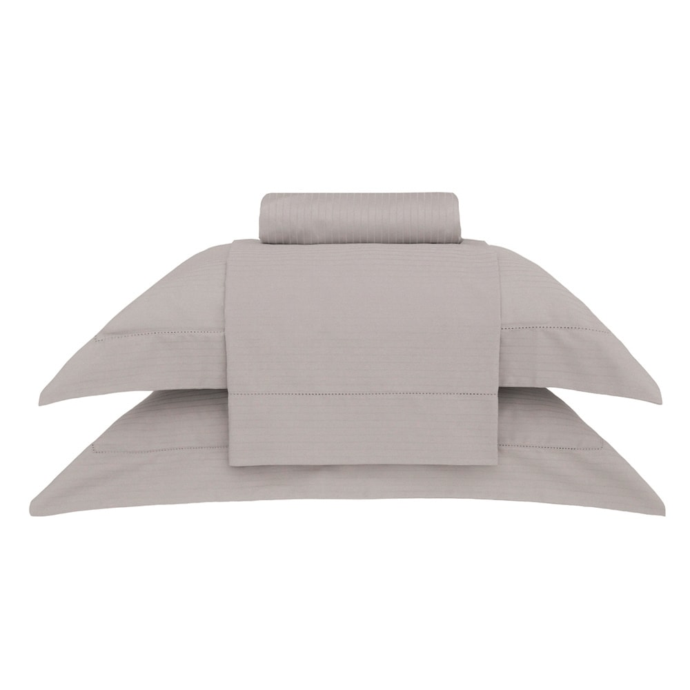 Jogo de Cama Casal Buddemeyer Damask Stripes 100% Algodão Fio Penteado Cetim 300 Fios (4 Peças)