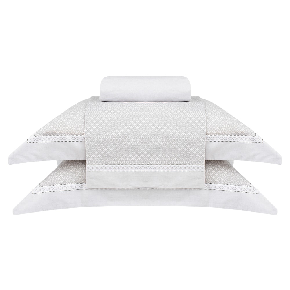 Jogo de Cama Casal Buddemeyer Percalle Daves 100% Algodão Fio Penteado 180 Fios (4 Peças)