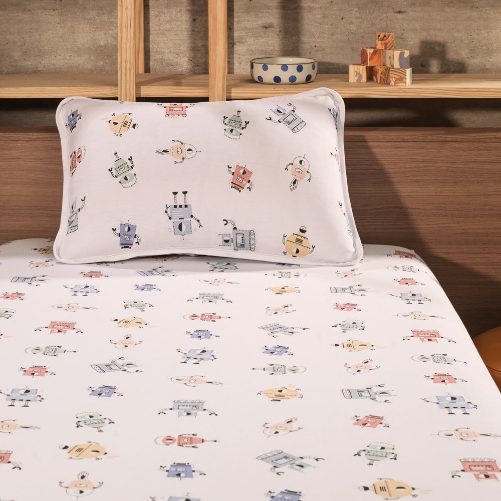 Jogo de Cama Casal Infantil Altenburg Cyberfofos Malha Fio Penteado 100% Algodão (3 Peças)