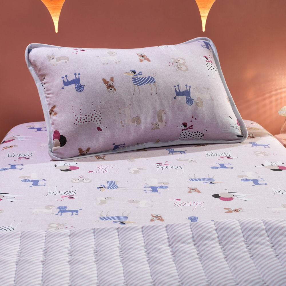 Jogo de Cama Casal Infantil Altenburg Pet Chic Malha Fio Penteado 100% Algodão (3 Peças)