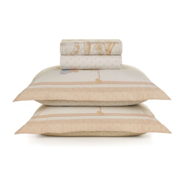 Jogo de Cama Casal Infantil Karsten Vick 100% Algodão Percal 200 Fios (4 Peças)