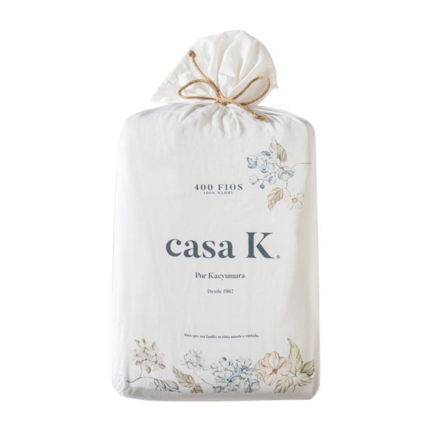 Jogo de Cama Casal Kacyumara Casa K Bali Gardene 100% Bambu 400 Fios (4 Peças)