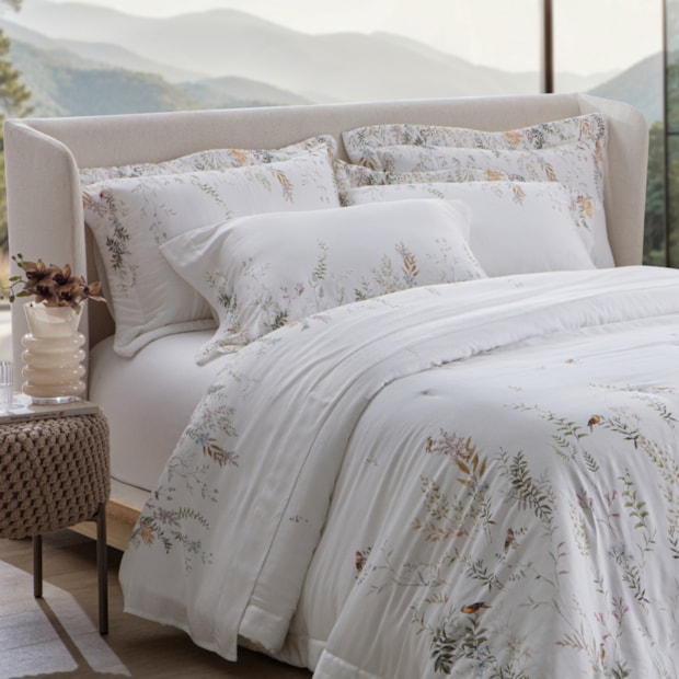 Jogo de Cama Casal Kacyumara Casa K Bali Olivier 100% Bambu 400 Fios (4 Peças)