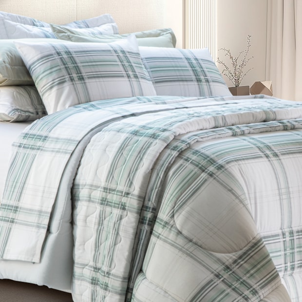 Jogo de Cama Casal Kacyumara Casa K New Innovi Alkim 100% Algodão Percal 180 Fios (4 Peças)