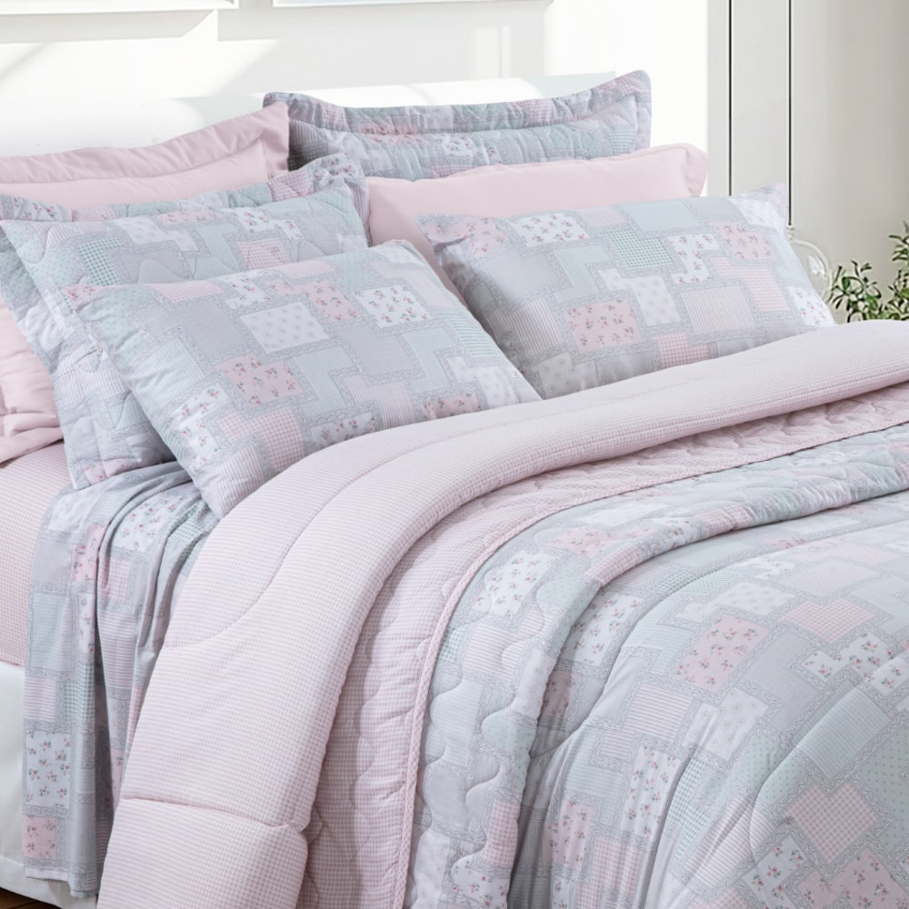 Jogo de Cama Casal Kacyumara Casa K New Innovi Babi 100% Algodão Percal 180 Fios (4 Peças)
