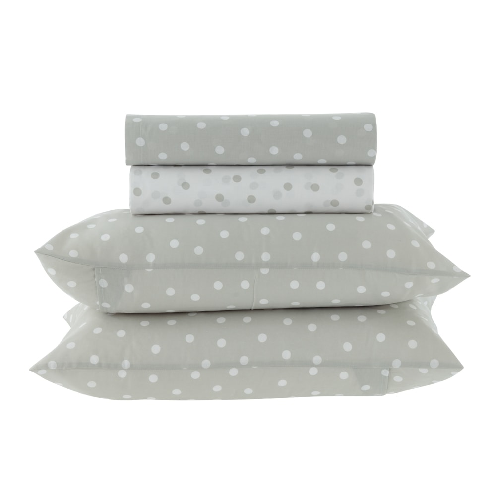 Jogo de Cama Casal Kacyumara Casa K New Innovi Poá Nick 100% Algodão Percal 180 Fios (4 Peças)