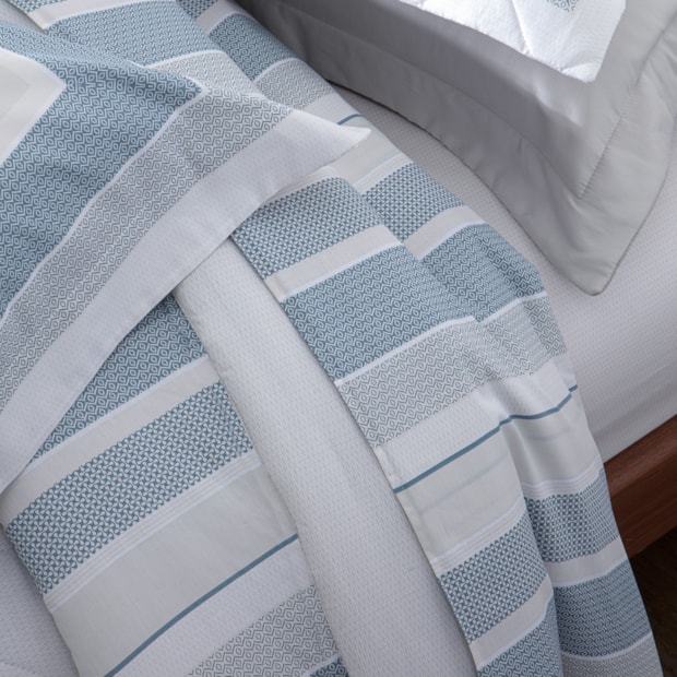 Jogo de Cama Casal Kacyumara Casa K Vida Bela Axon 100% Algodão Egípcio Percal 200 Fios (4 Peças)