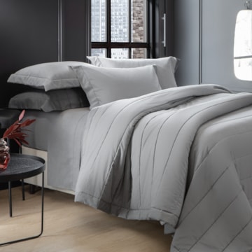 Jogo de Cama Casal Kacyumara Chambret 100% Algodão Percal 200 Fios (4 Peças)