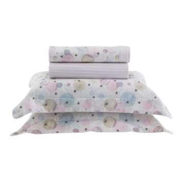 Jogo de Cama Casal Kacyumara Vintage Babalu 100% Algodão Egípcio Percal 200 Fios (4 Peças)