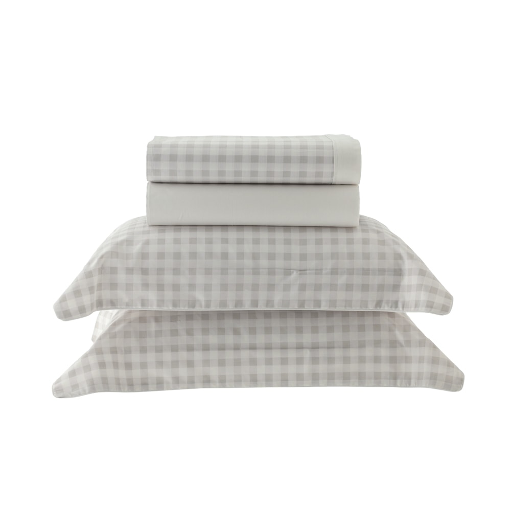 Jogo de Cama Casal Kacyumara Vintage Escot 100% Algodão Egípcio Percal 200 Fios (4 Peças)