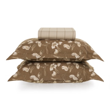 Jogo de Cama Casal Karsten Anabel 100% Algodão Fio Penteado Percal 200 Fios (3 Peças)