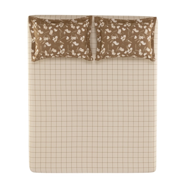 Jogo de Cama Casal Karsten Anabel 100% Algodão Fio Penteado Percal 200 Fios (3 Peças)