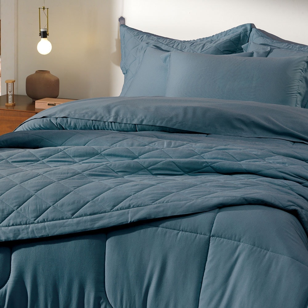 Jogo de Cama Casal Karsten Bossa 100% Algodão Egípcio Fio Penteado Cetim 300 Fios (4 Peças)