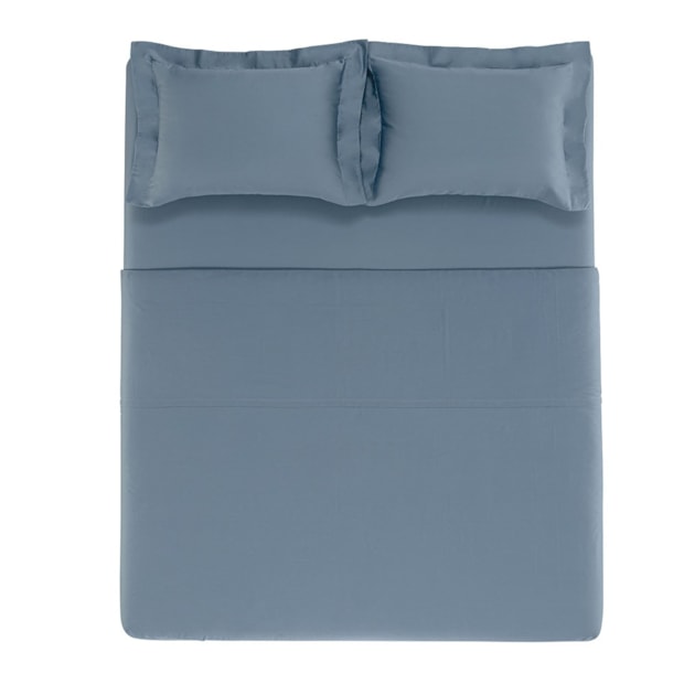 Jogo de Cama Casal Karsten Bossa 100% Algodão Egípcio Fio Penteado Cetim 300 Fios (4 Peças)