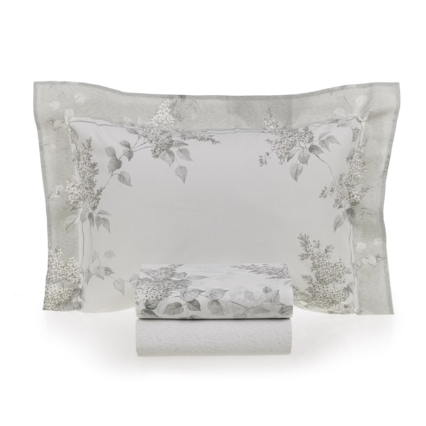 Jogo de Cama Casal Karsten Brenda 100% Algodão Fio Penteado Percal 200 Fios c/ Capa de Almofada (5 Peças)