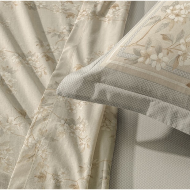 Jogo de Cama Casal Karsten Dandara 100% Algodão Fio Penteado Percal 200 Fios (4 Peças)