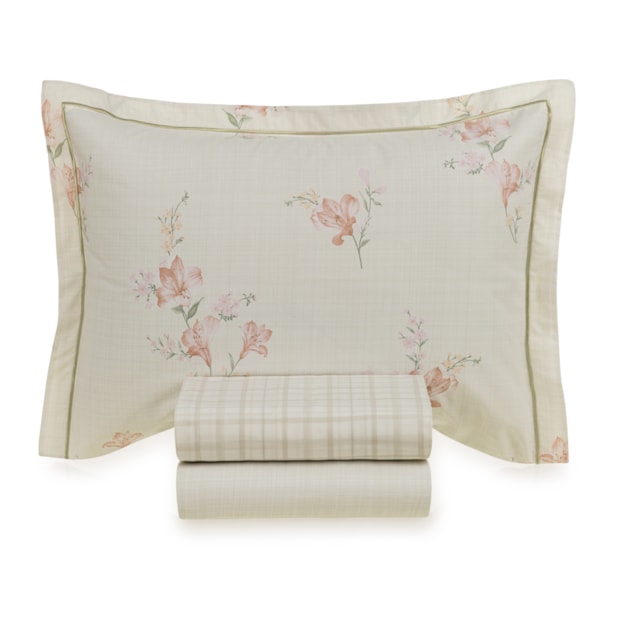 Jogo de Cama Casal Karsten Tarsila 100% Algodão Fio Penteado Percal 200 Fios (4 Peças)