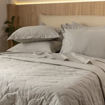 Jogo de Cama Casal Karsten Tom 100% Algodão Fio Penteado Percal 200 Fios (4 Peças)