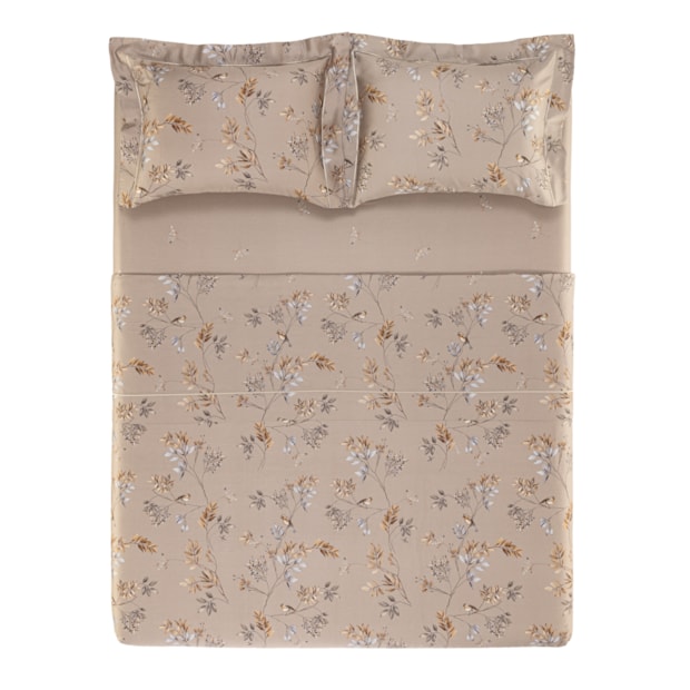 Jogo de Cama Casal Trussardi Aloro 100% Algodão Cetim 200 Fios (4 Peças)