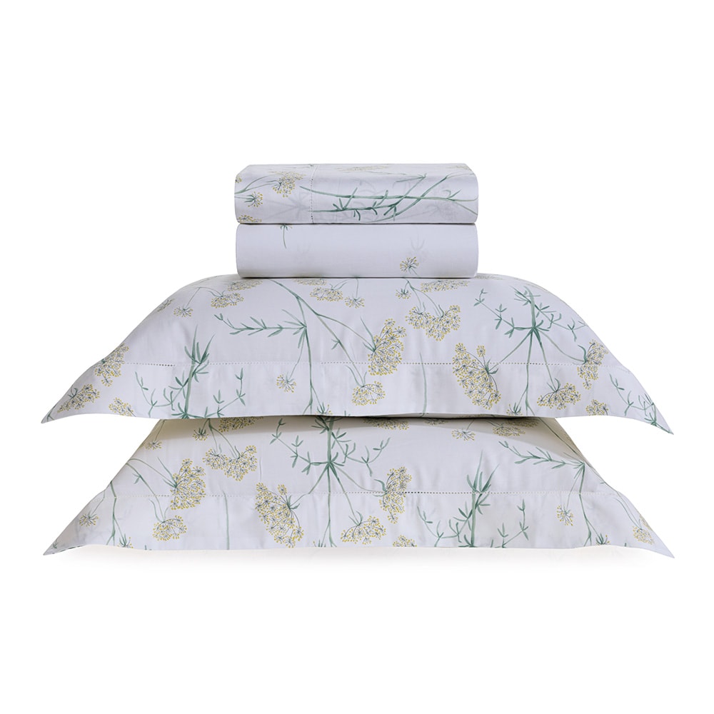 Jogo de Cama Casal Trussardi Finocchio 100% Algodão Cetim 200 Fios (4 Peças)