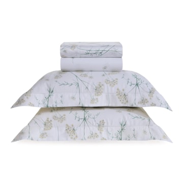 Jogo de Cama Casal Trussardi Finocchio 100% Algodão Cetim 200 Fios (4 Peças)