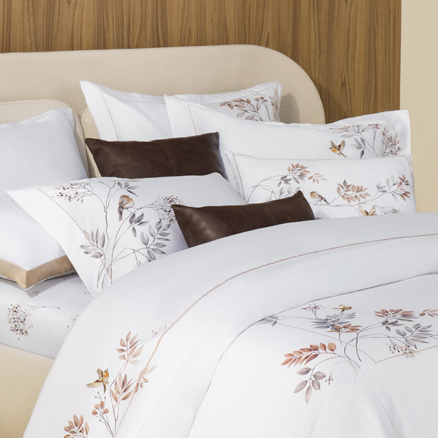 Jogo de Cama Casal Trussardi Savello 100% Algodão Egípcio Cetim 300 Fios (4 Peças)