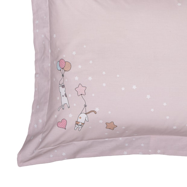 Jogo de Cama Infantil Solteiro Kacyumara Casa K Vida Bela Mimis 100% Algodão Egípcio Percal 200 Fios (3 Peças)