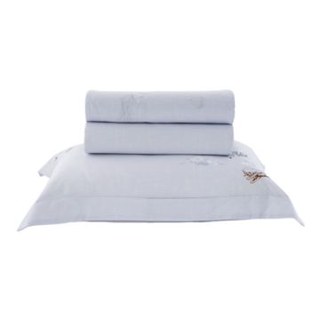 Jogo de Cama Infantil Solteiro Kacyumara Casa K Vida Bela Skyplane 100% Algodão Egípcio Percal 200 Fios (3 Peças)